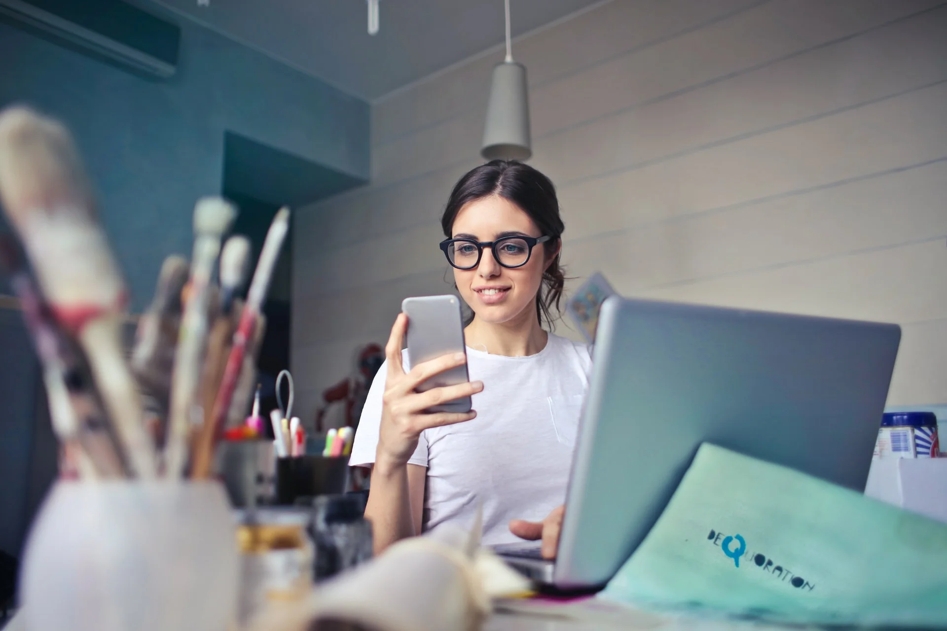 Woman at laptop computer